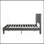 Structure de lit plateforme tapissier, support en lattes de bois, facile à assembler, gris-1336162814
