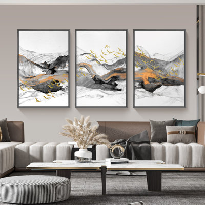 " Abstract Lines Wall Art " 3 - Pieces
