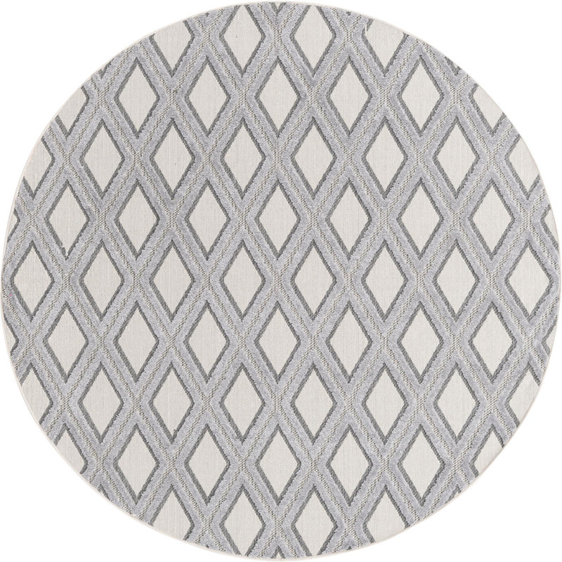 Britnie Abstract Indoor Rug, Round 7'