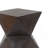 14.25 Inch Natural Wood Grain Finish Prismatic Symmetry Concrete Outdoor Side Table, Weather-Resistant Accent For Patio And Garden