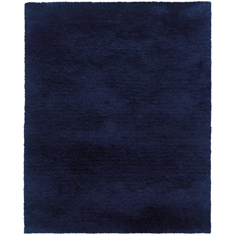 Tapis bleu touffeté à la main Albritton, Rectangle 3 pi 3 po x 5 pi 3 po