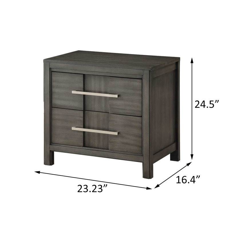 Nightstand, Gray, Gray