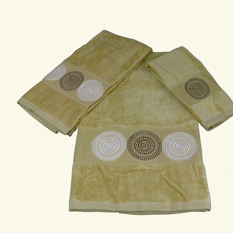 Ensemble de serviettes 3 pièces brodées Marina Luxury Home Decor Premium Luxury