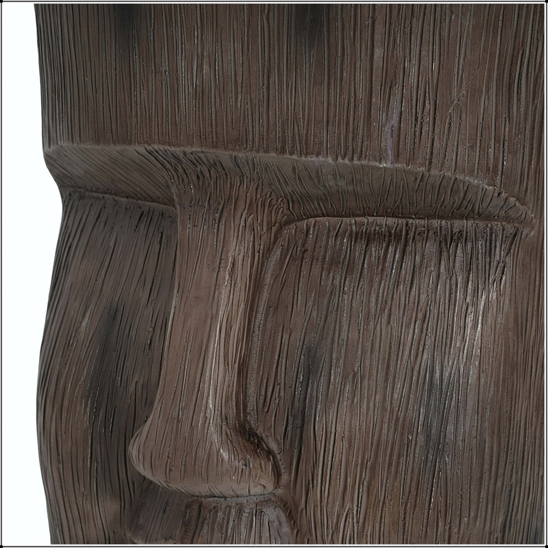 Table de bout à piédestal avec statue Moai de Pâques - gris clair, MGO