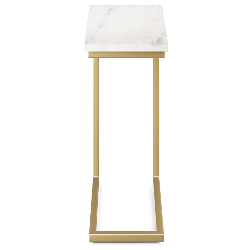 Skyler Gold Metal C Side Table with Marble Top