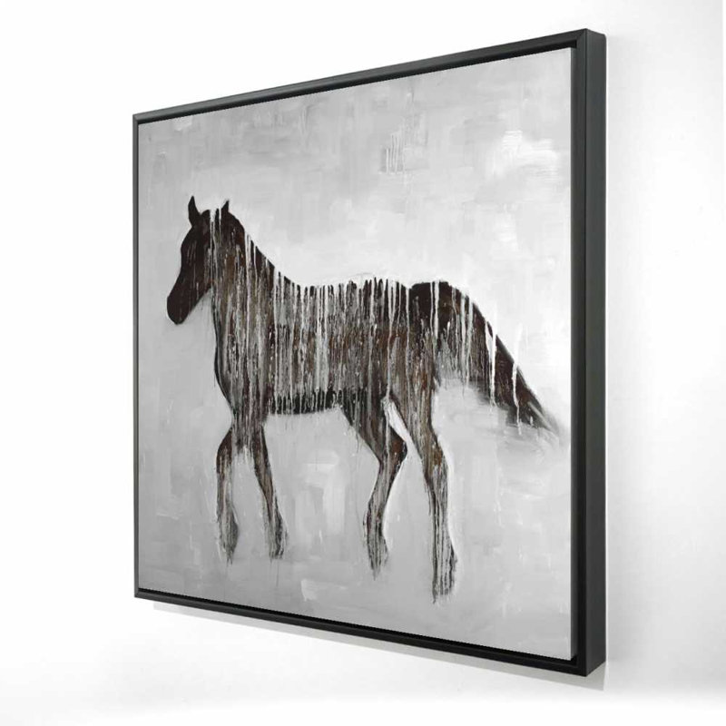 Toile à motif abstrait Gambading | Décor animal brun encadré