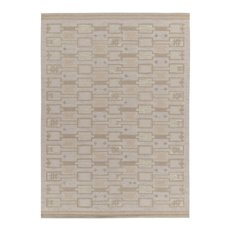 Scandinavian Wool Geometric Area Rug, Rectangle 10' x 14'