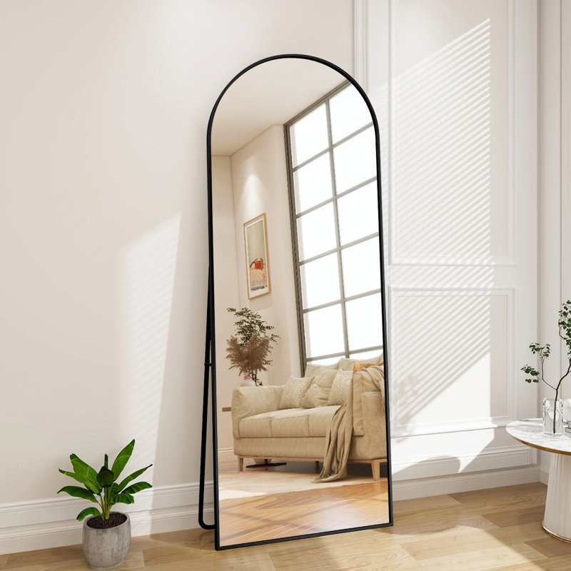 Aluminium Arch Mirror, Black, 164cm x 54cm