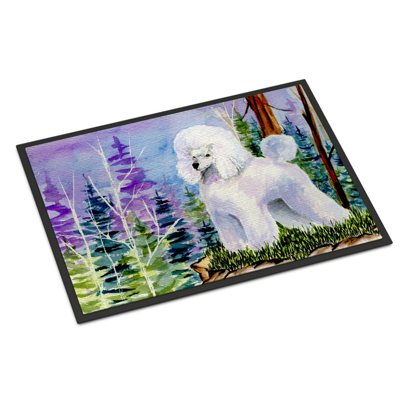 Tapis de porte d’intérieur anti-dérapant caniche, Rectangle 1 pi 6 po x 2 pi 3 po
