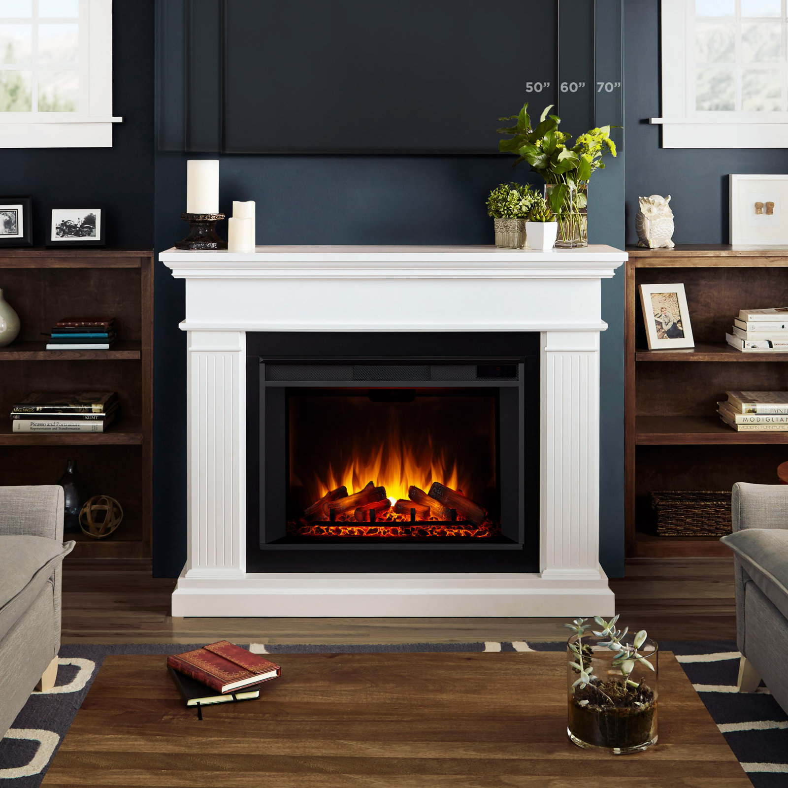 Real Flame® Centennial Grand Electric Fireplace, White