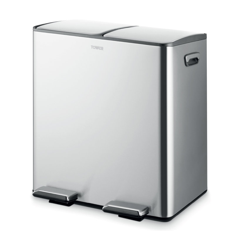 40 Litre Step On Recycling Bin, Grey