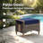 Melvarn Outdoor Patio Wicker Ottoman Set Of 2 With Cushion And Wood-look Finish-809674059
