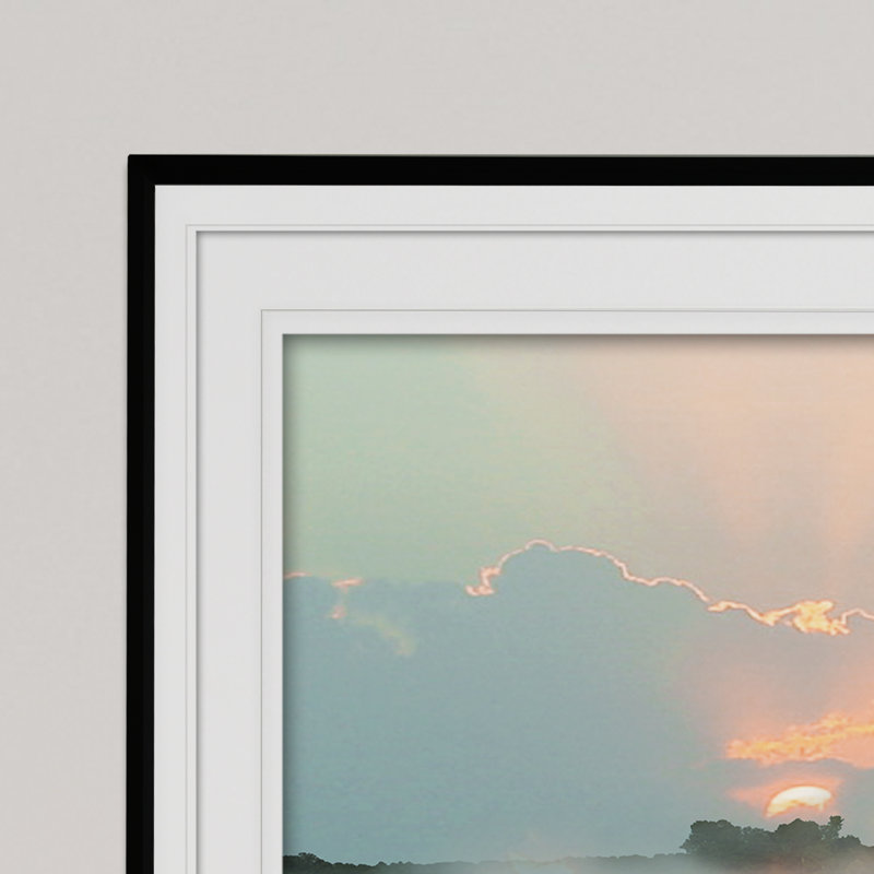 Cove coucher de soleil, Cadre noir, H 20 po x l 24 po x P 1,5 po