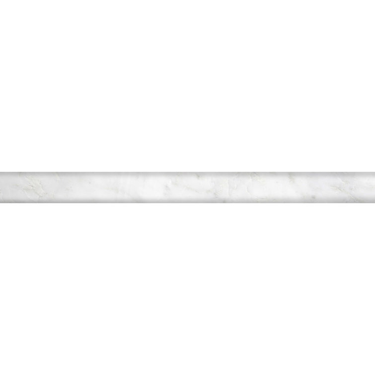 1" x 12" Polished Natural Stone Liner Tile Trim in Winter Frost