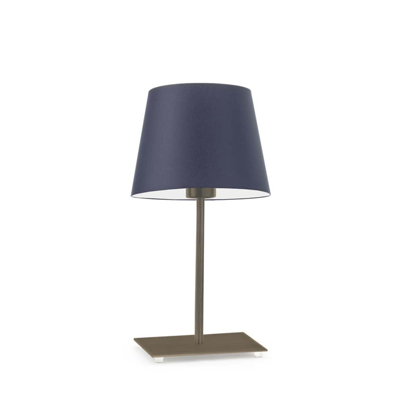Asaun Metal Table Lamp, Navy Blue, Antique Gold