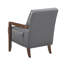Chaise d'appoint contemporaine en cuir 100% gris foncé, coquille de contreplaqué et pieds en cuir avec finition en noyer-4535952