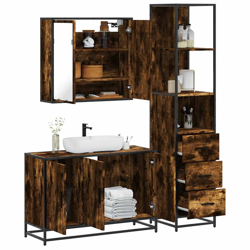 Bathroom Furniture Suite, Smoked Oak