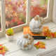 2 Piece Crackle Glass Pumpkin Set