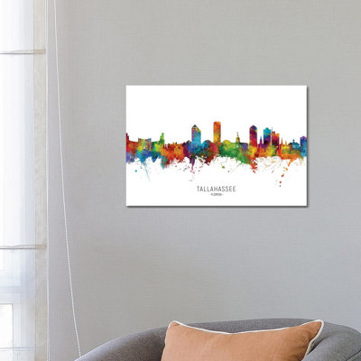 Tallahassee Florida Skyline by Michael Tompsett - 1 Piece Wrapped Canvas Wall Art