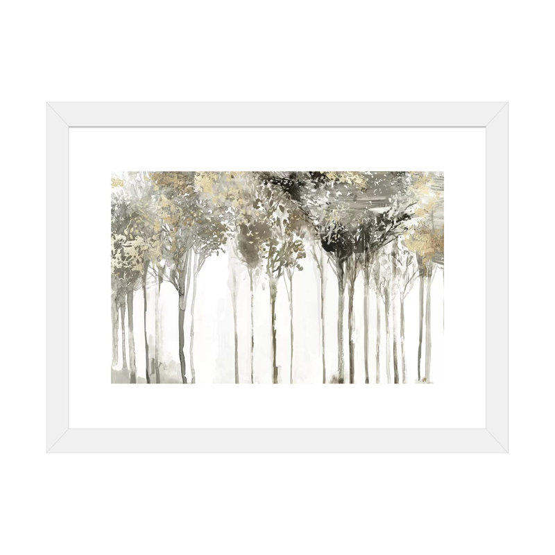 «Golden Forest Lookout» par Allison Pearce - reproduction d'art, H 24 po x l 32 po x P 1 po, Papier encadré blanc, Blanc