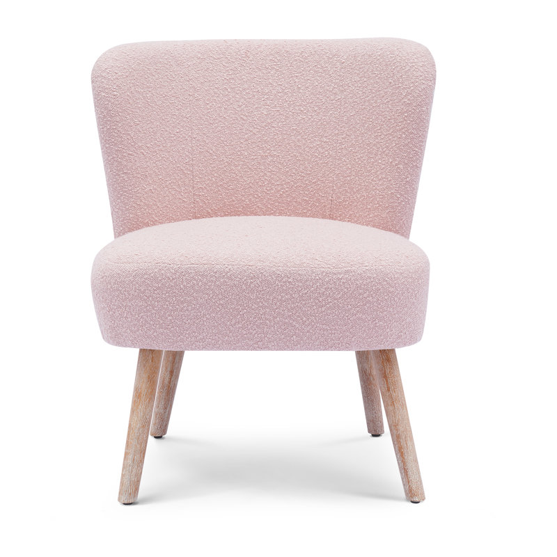 Upholstered Side Chair, Dusty Peach Polyester Blend