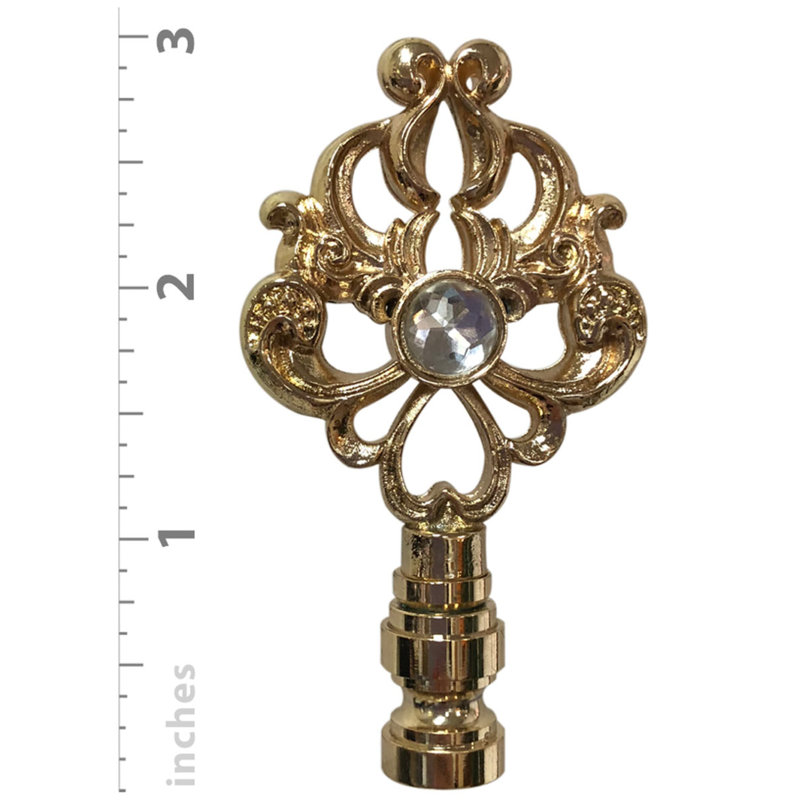 Faîteau lampe filigree floral, Laiton poli
