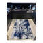 Tapis bleu marine délavé à motif tissé abstrait Ebru-2074063586