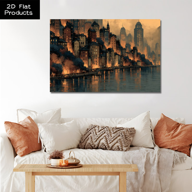 «Cityscape» numérique par River at Dusk, 12 po x 18 po