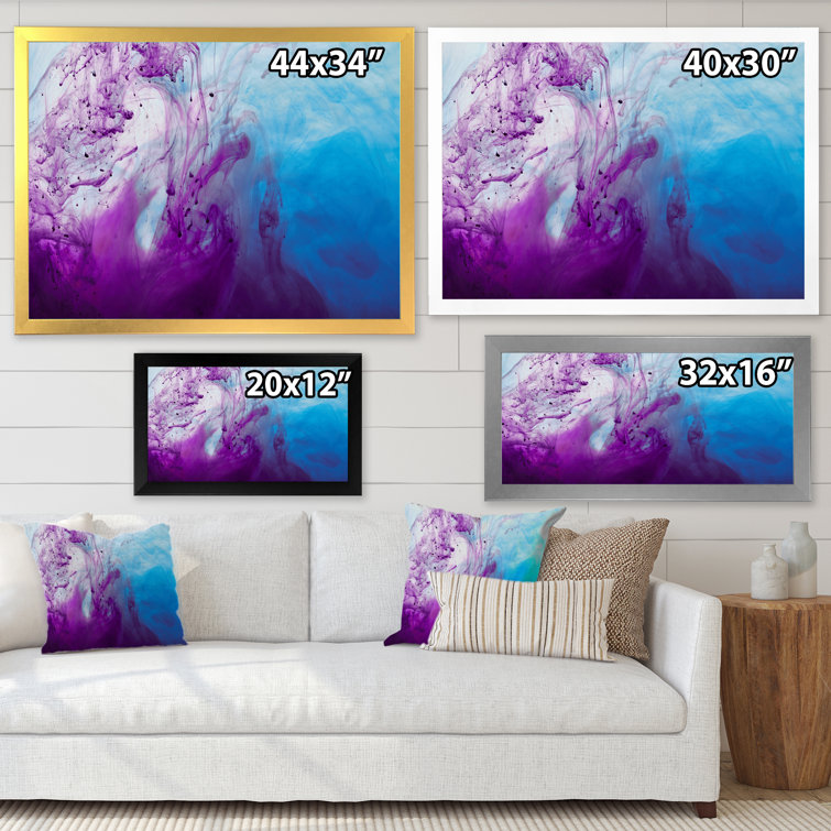 Wrought Studio Abstract Purple Blue Mixing II - Modern Canvas Wall ...