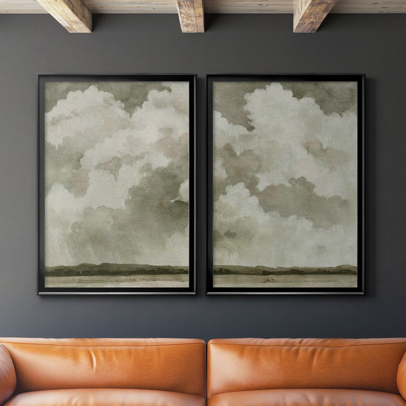 Big Dark Sky I Watercolor Painting Print Set Designed by J Paul, Black, 24.5" H x 37" W x 1.25" D