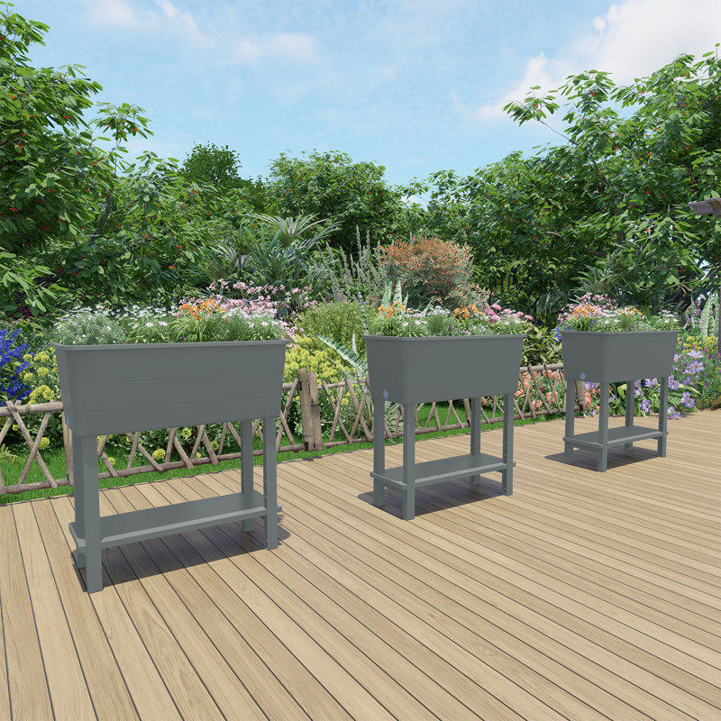 Elevated Planter, Grey