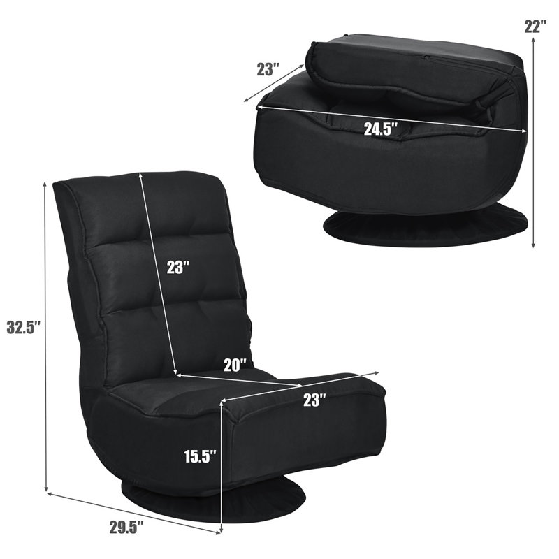 Trule Reclining and Foldable PC & Racing Game Chair, Black