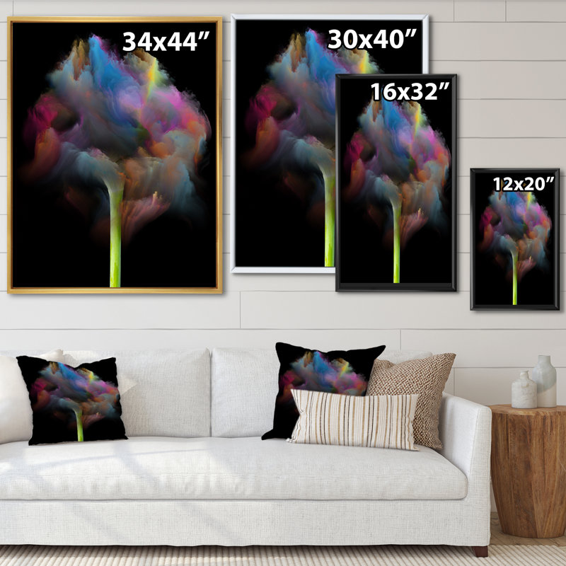 «Blooming Multicolor Fractal Flower IX», reproduction d'art sur toile moderne, H 40 po x l 30 po x P 1,5 po