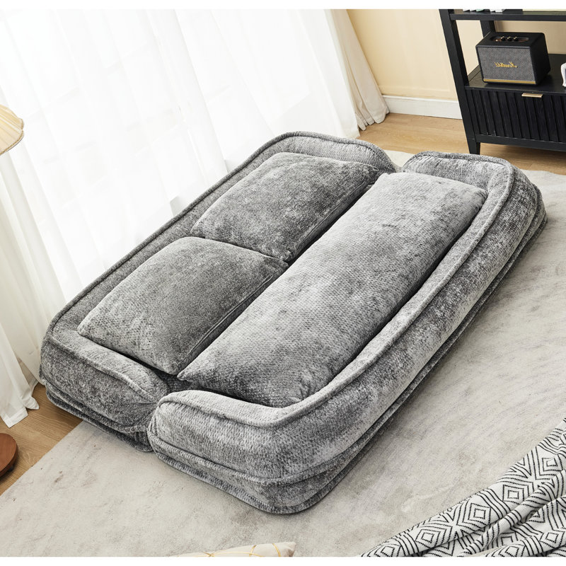 Vidéo fournie, paresseux, lit double pour chien humain, 5 dossiers réglables, chenille, revêtement en chenille de travail et de lecture, 21 positions, coussin gonflable, très grand canapé pour s'étirer