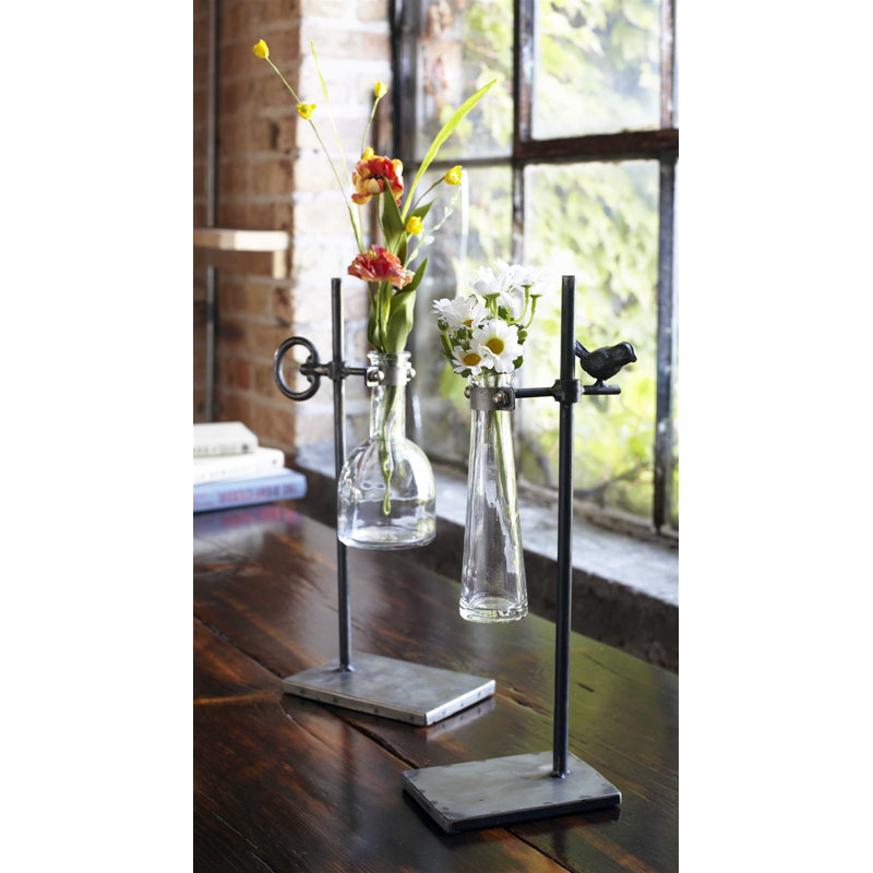 Ensemble de deux vases de table ronds en métal 14,5 po