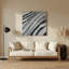 Art mural horizontal gris rayé en métal gris clair-855578667