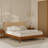 Selina Solid Wood Platform Bed with Headboard, Bohemian and Mid-Century Bed Frame-682371071-681689910