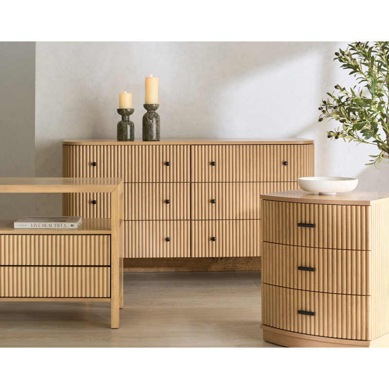 Ensemble de chambre à coucher 3 pièces Shelbie, Oak