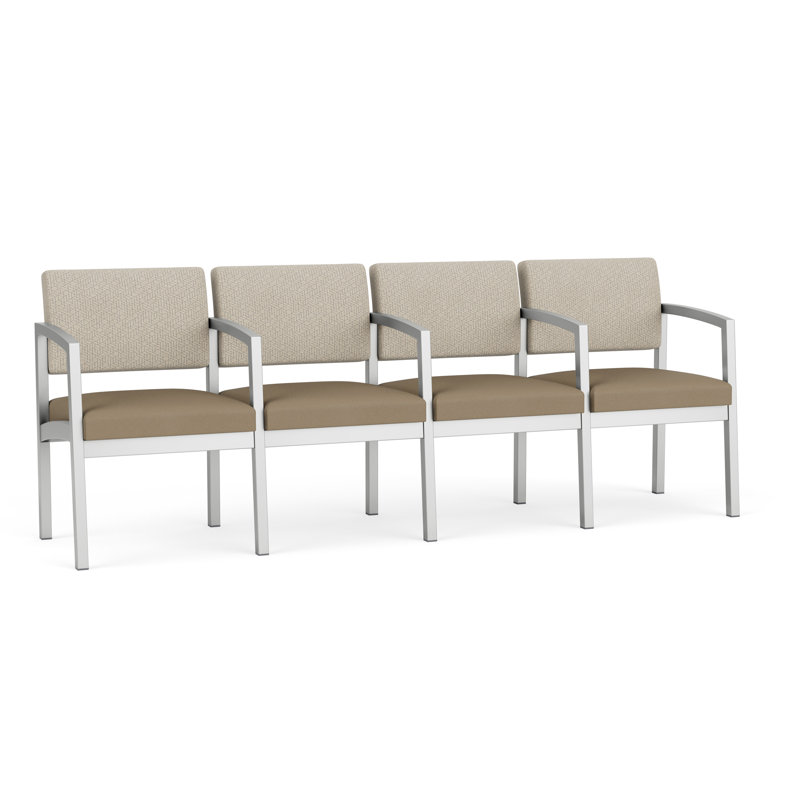 Structure en métal 4 places Lenox, Argent, Noir Patriot Plus - Vinyle lavable au chiffon