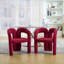Ensemble de 2 fauteuils d'appoint rembourrés en velours de velours en peluche rouge Ruby, fauteuils modernes pour salon, pour adultes-531152088