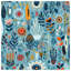 Couvre-lit matelassé à motif floral bleu abstrait toutes tailles-128700188