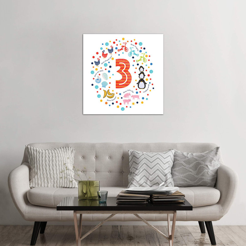 3 - Impression d'art graphique, Toile tendue, H 37 po x l 37 po x P 1,5 po, Pas de tapis