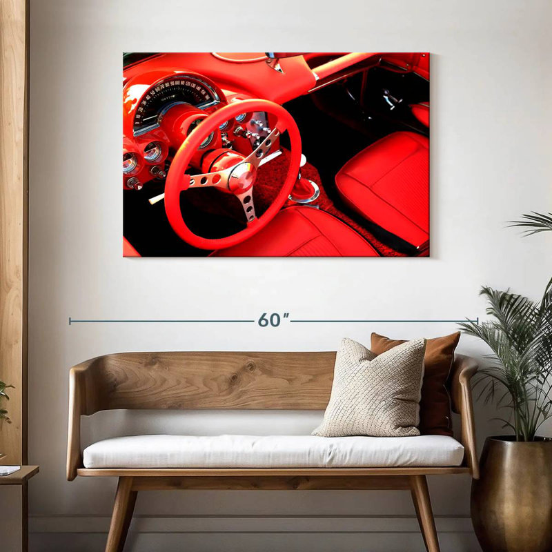 Intérieur de la voiture de sport Mehar - rouge, H 30 po x l 45 po