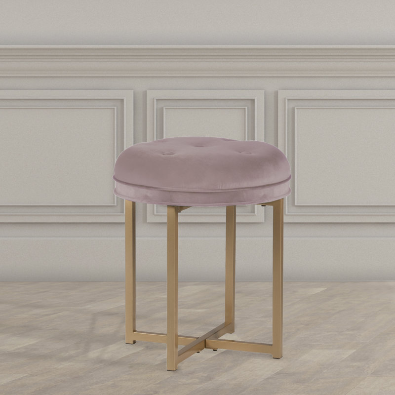 Sevanna Steel Accent Stool, Blush Pink