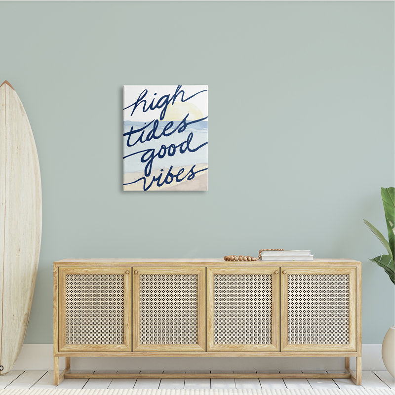 High Tides Good Vibes, H 24 po x l 24 po x P 1,5 po, Plaque murale