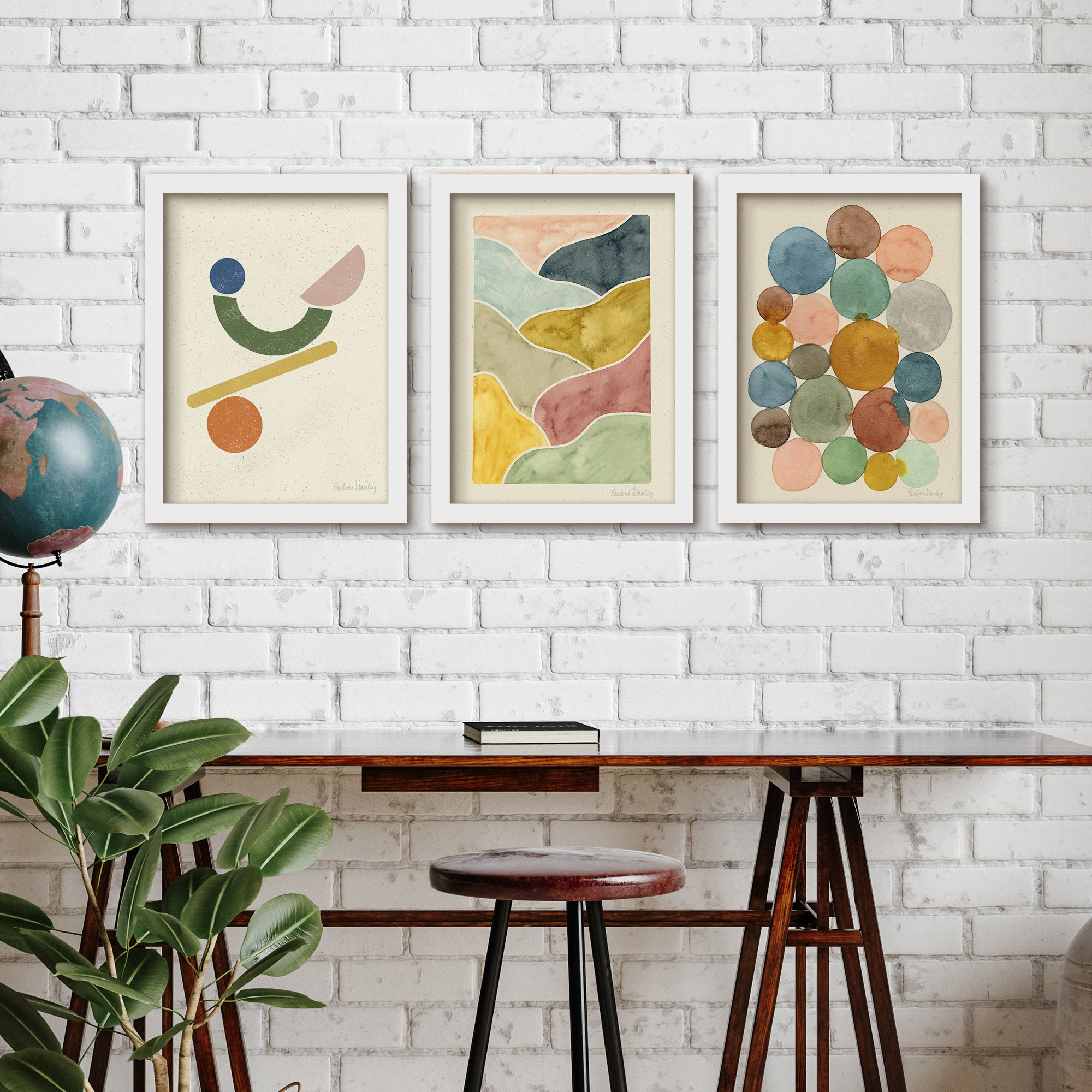 Americanflat Abstract Wall Art Room Decor - Mid Century Shapes