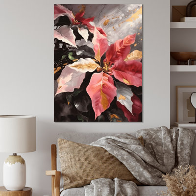 «Red Blossoming Poinsettias I», reproduction