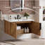 Meuble-lavabo mural en chêne de 76 cm (30 pouces) seulement