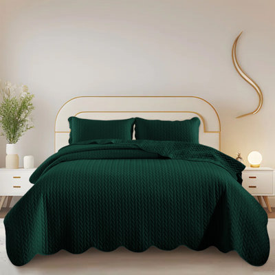 Embossed Quilted Bedspread Set – Soft Microfiber Coverlet With Pillow Shams, Hotel-Style Bedding For High Beds
