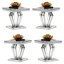 Ensemble de 4 tables de bout argentées, table d'appoint carrée de luxe avec 4 bases géométriques en miroir-584563887